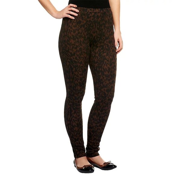 Belle Gray by Lisa Rinna Printed Ponte Knit Leggings A235572 Size M - Picture 1 of 5